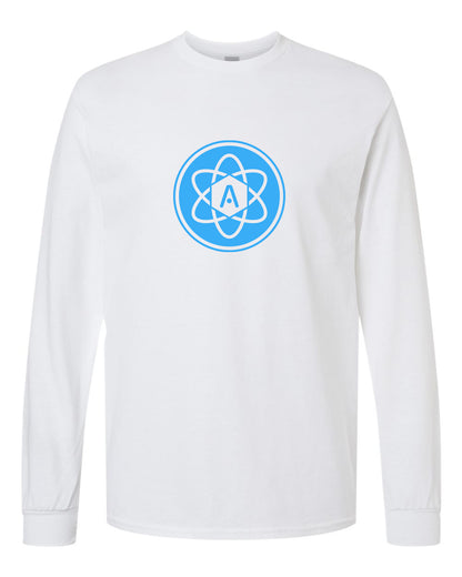 Atomic Iron Man Long Sleeve Graphic Tee in White (Optional Personalization)