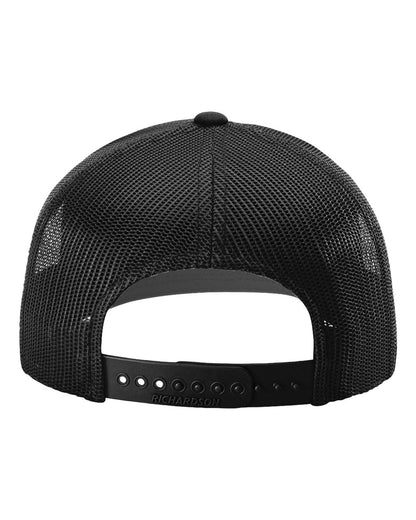 Atomic Accent Embroidered Trucker Hat in Black/Black