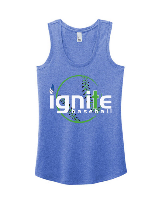 Ignite Baseball Women's Racerback Graphic Tank in Royal Frost