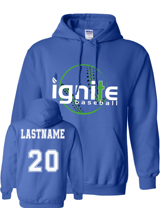 Ignite Baseball Hoodie in Royal (Optional Personalization)