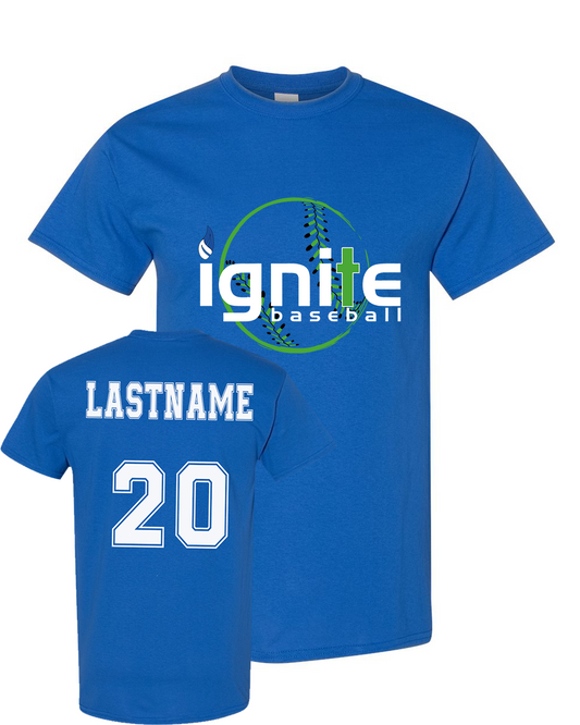 Ignite Baseball Graphic Tee in Royal (Optional Personalization)