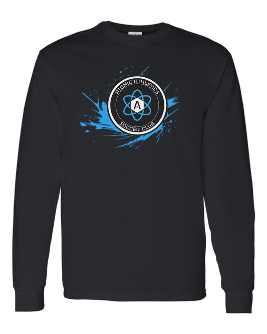 Atomic Splash Long Sleeve Graphic Tee in Black