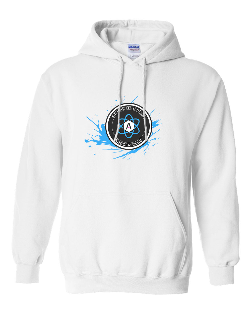Atomic Splash Hoodie in White (Optional Personalization)