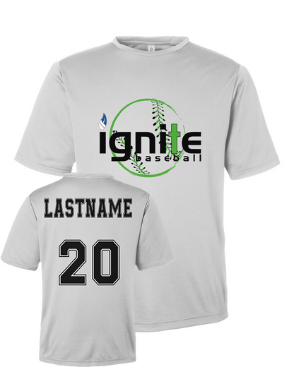 Ignite Baseball Performance Tee in Sport Silver (Optional Personalized)