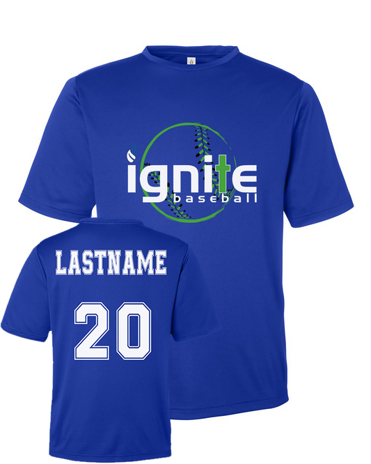 Ignite Baseball Performance Tee in Sport Royal (Optional Personalized)
