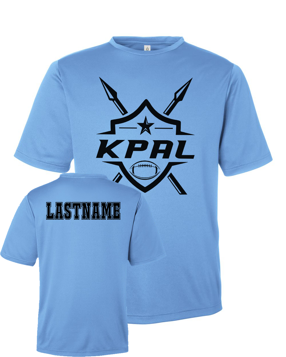 Kuna PAL Football Performance Tee in Light Blue (Optional Personalization)