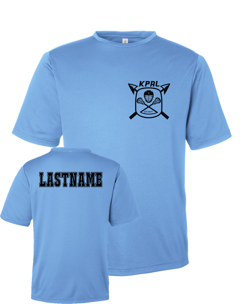 Kuna PAL Lacrosse Pocket Performance Tee in Light Blue (Optional Personalization)