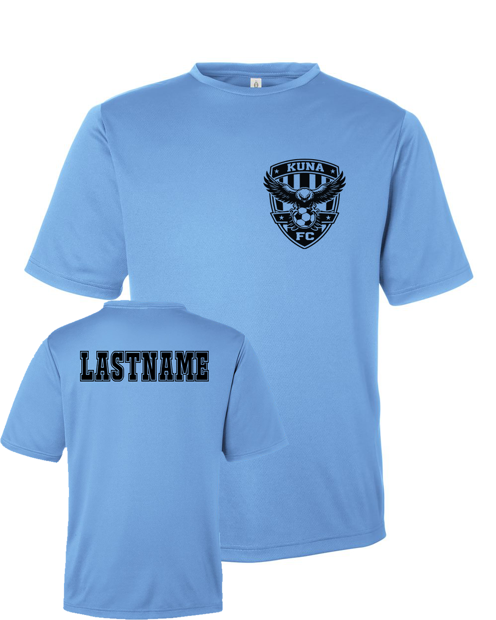 Kuna PAL Soccer FC Pocket Performance Tee in Light Blue (Optional Personalization)