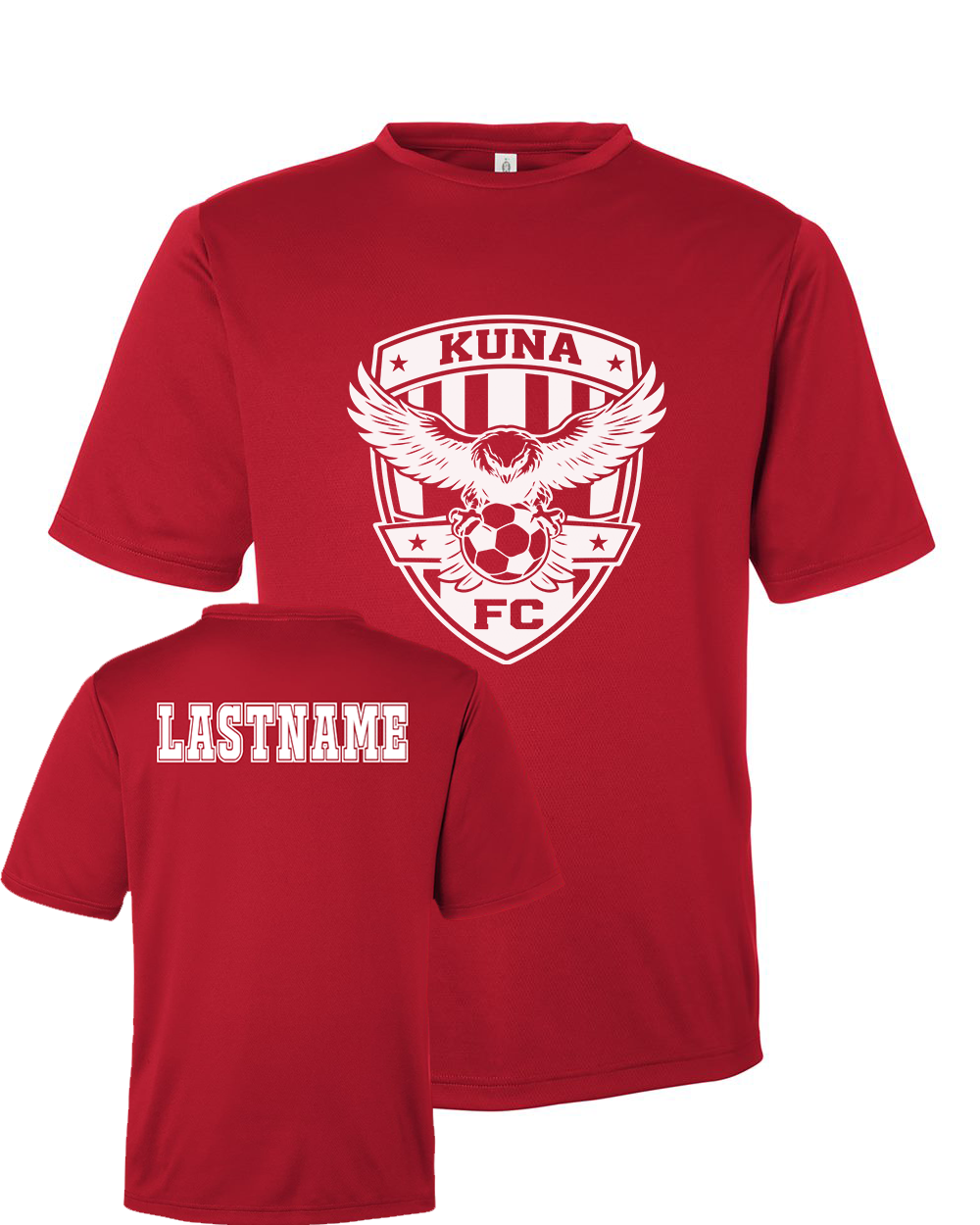 Kuna PAL Soccer FC Performance Tee in Sport Red (Optional Personalization)