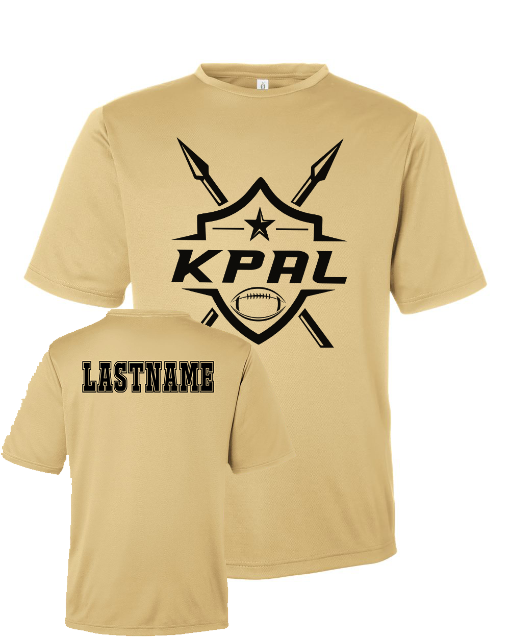 Kuna PAL Football Performance Tee in Vegas Gold (Optional Personalization)