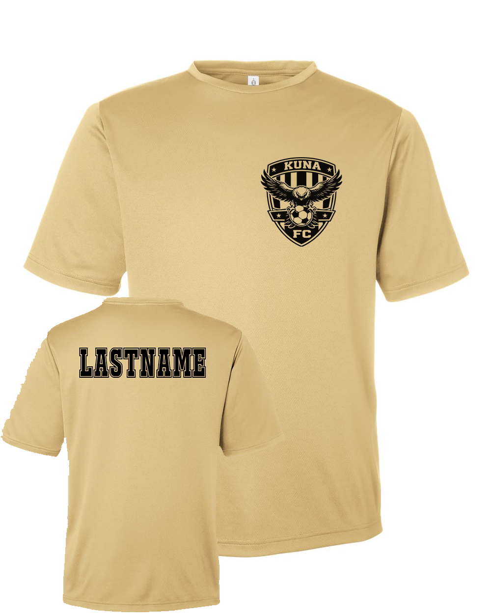 Kuna PAL Soccer FC Pocket Performance Tee in Vegas Gold (Optional Personalization)