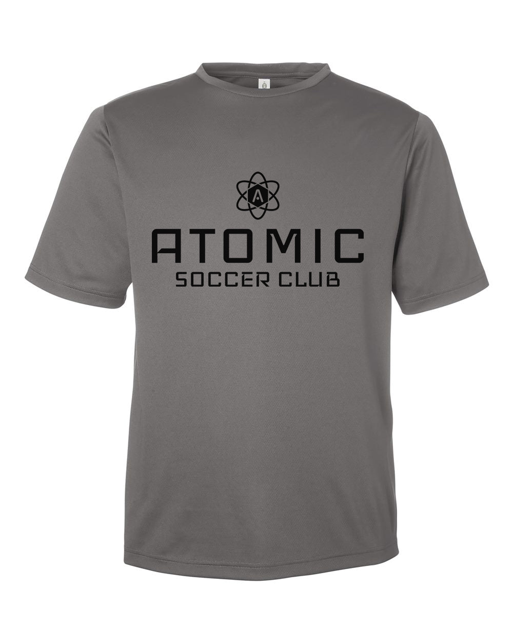 Black Atomic Soccer Club Performance Tee in Graphite