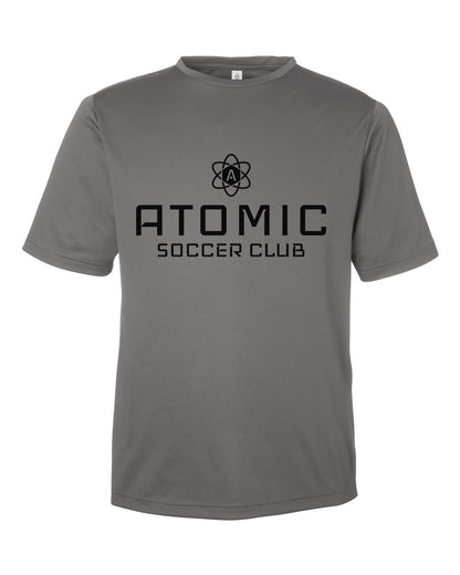 Black Atomic Soccer Club Performance Tee in Graphite