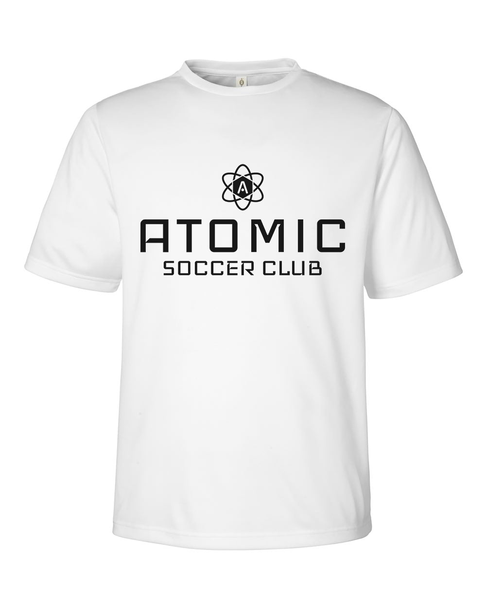 Black Atomic Soccer Club Performance Tee in White