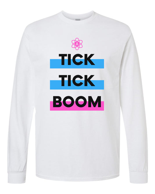 Atomic Tik Tik Boom Long Sleeve Graphic Tee in White