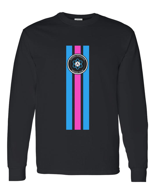 Atomic Flag Vertical Long Sleeve Graphic Tee in Black