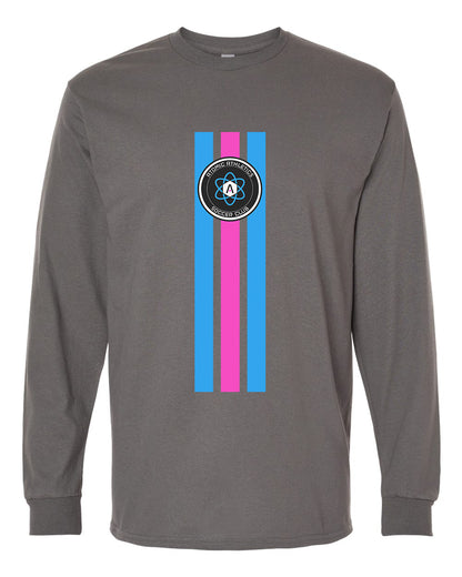 Atomic Flag Vertical Long Sleeve Graphic Tee in Charcoal