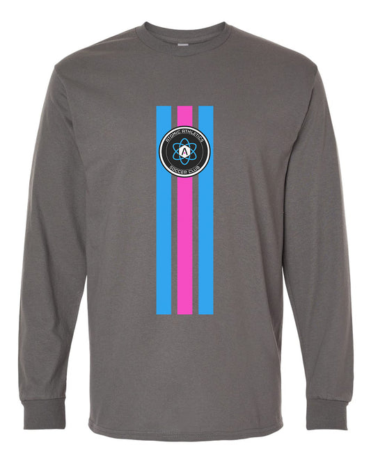 Atomic Flag Vertical Long Sleeve Graphic Tee in Charcoal