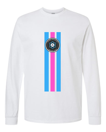 Atomic Flag Vertical Long Sleeve Graphic Tee in White