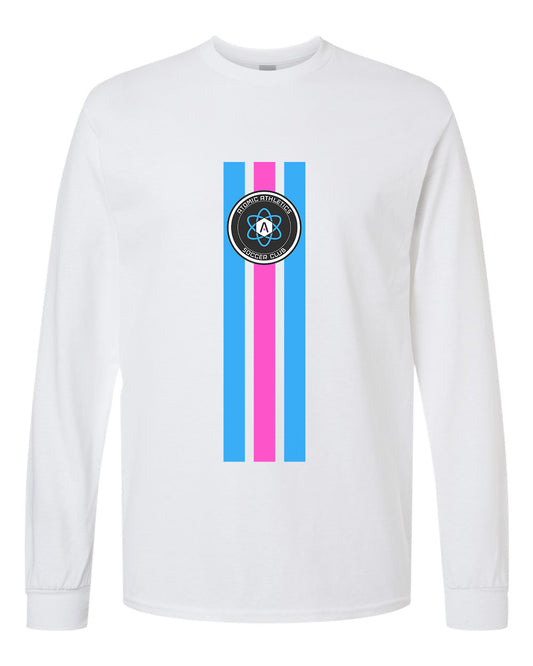 Atomic Flag Vertical Long Sleeve Graphic Tee in White