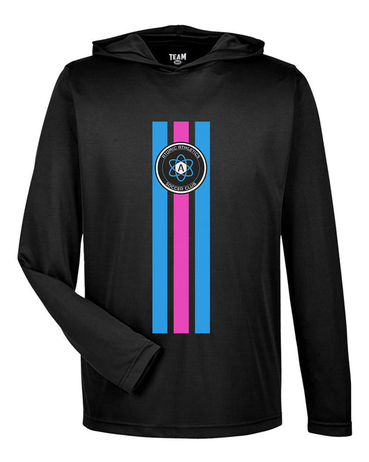 Atomic Flag Vertical Performance Long Sleeve Tee With Hood in Black