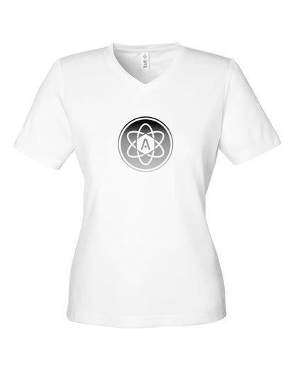 Ladies Gray Ombre Atomic Iron Man Performance Tee in White
