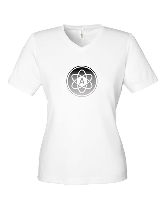 Ladies Gray Ombre Atomic Iron Man Performance Tee in White
