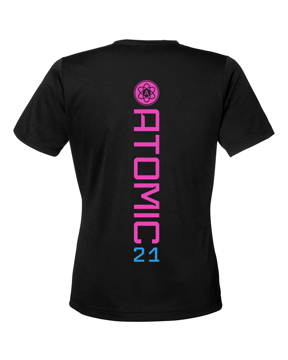 Ladies Atomic Iron Man Performance Tee in Black (Optional Personalized)