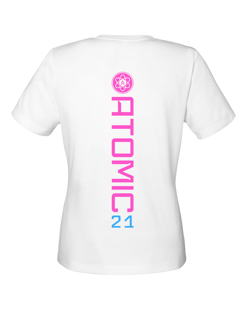 Ladies Atomic Iron Man Performance Tee in White (Optional Personalized)