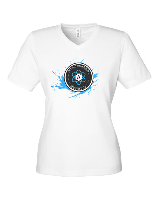 Ladies Atomic Splash Performance Tee in White