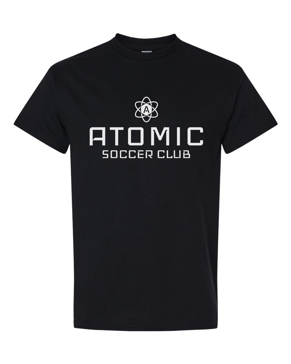 White Atomic Soccer Club Graphic Tee in Black