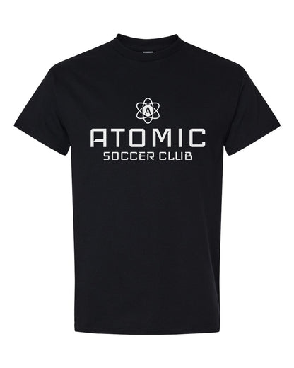 White Atomic Soccer Club Graphic Tee in Black