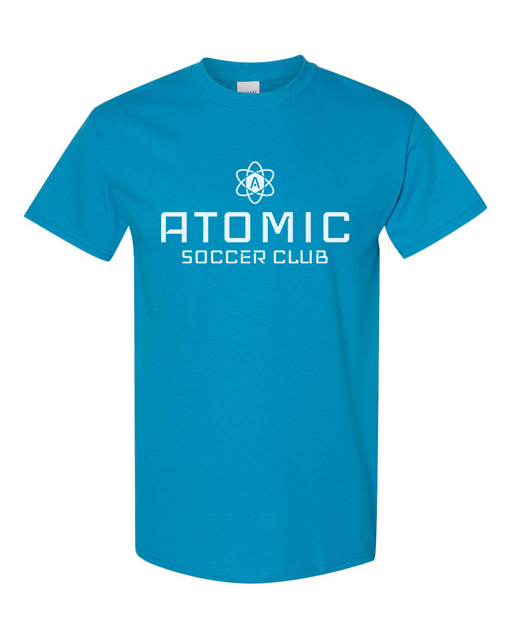 White Atomic Soccer Club Graphic Tee in Sapphire