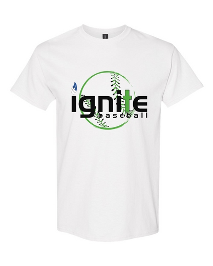 Ignite Baseball Graphic Tee in White (Optional Personalization)