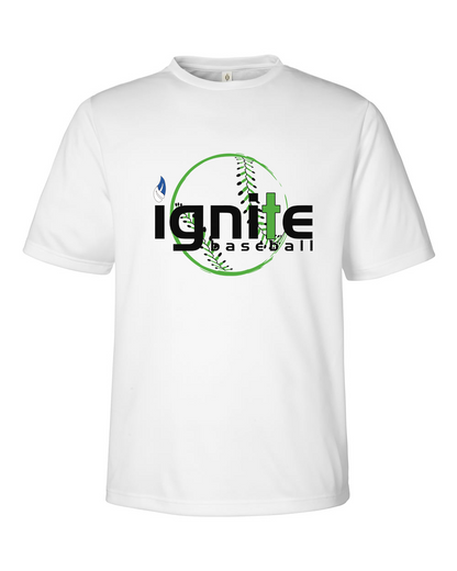 Ignite Baseball Performance Tee in White (Optional Personalized)